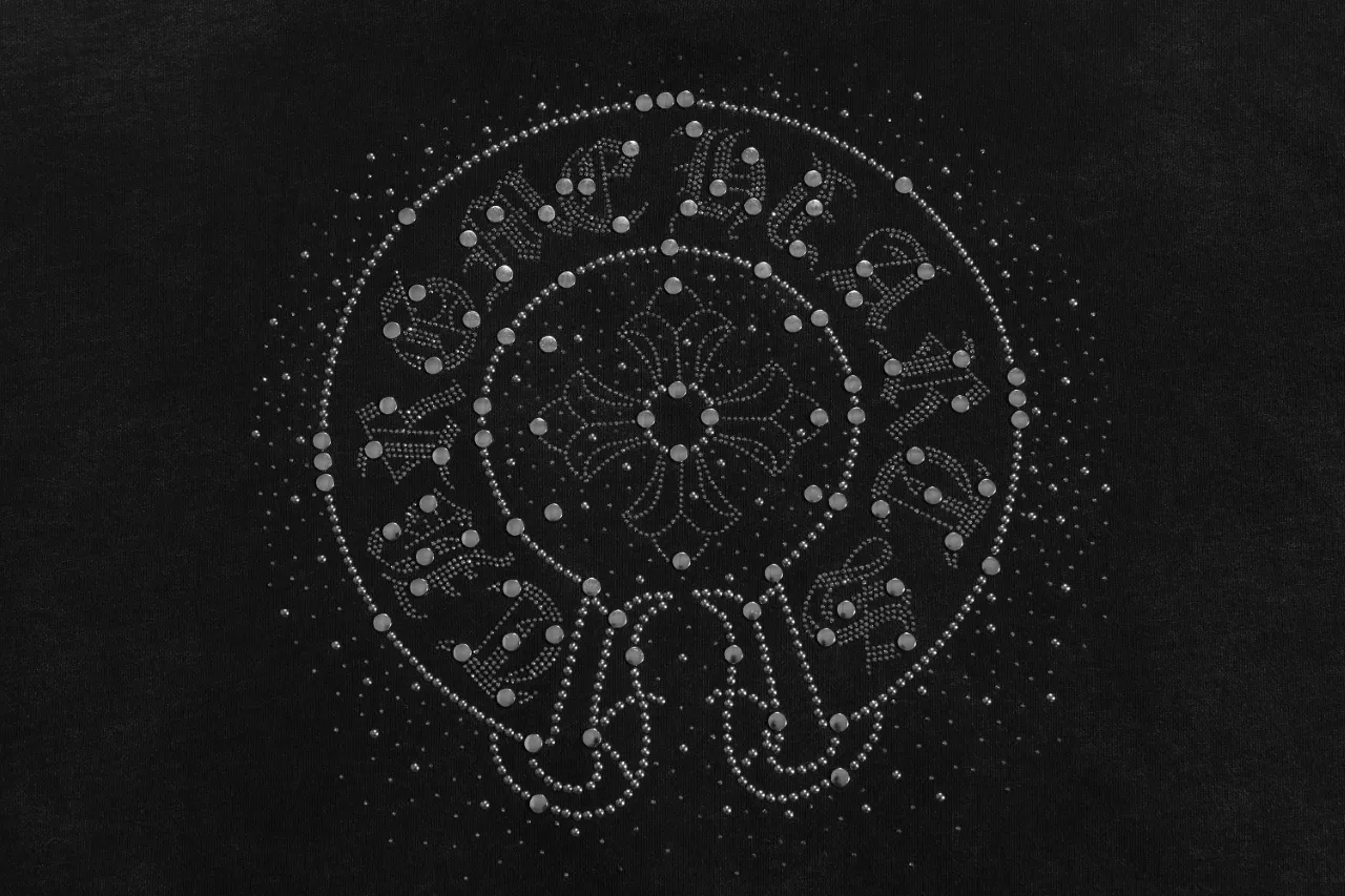 P320 Chrome Hearts Chrome Hearts Heavy Washed Rhinestone Metal Gypsophila Sweatshirt Size: S M L XL Color: Black, Green